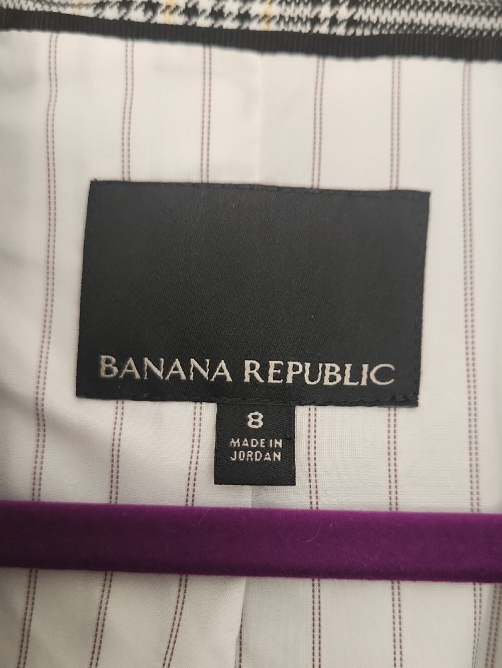Preppy Office Work School Interview Formal Banana Republic Gray Plaid Blazer - Picture 2 of 14